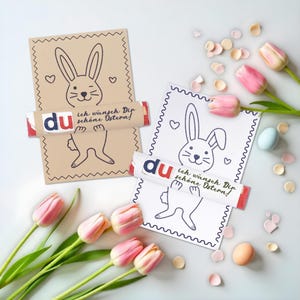 duplo Banderole Druckvorlage Ostern Geschenk Gastgeschenk Deko Tisch Kopiervorlage DIY Ostergeschenk Karte basteln Bastelbogen Papier