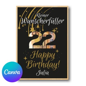 Carte cadeau personnalisable pour anniversaire (16, 18, 20, 30, 40, 50 ans) | Décoration murale pour cadeau d'anniversaire, petite amie, sœur, épouse, collègue