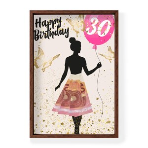 Regalo in denaro per donna che compie 30 anni | Idea regalo di compleanno per figlia, migliore amica, stampa e scarica PDF | Buon compleanno 30° anniversario