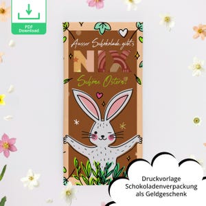 Gift Money Gift Idea Easter PDF Download Easter Gift Printable Chocolate Packaging Crafting Copy Template Gift Money