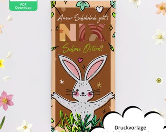 Gift Money Gift Idea Easter PDF Download Easter Gift Printable Chocolate Packaging Crafting Copy Template Gift Money