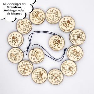 Laser Datei svg Glücksbringer Holz Geschenk Geburtstag Anhänger Prüfung Glückwunsch Lasercut dxf Magnete Geschenkanhänger Laserdatei