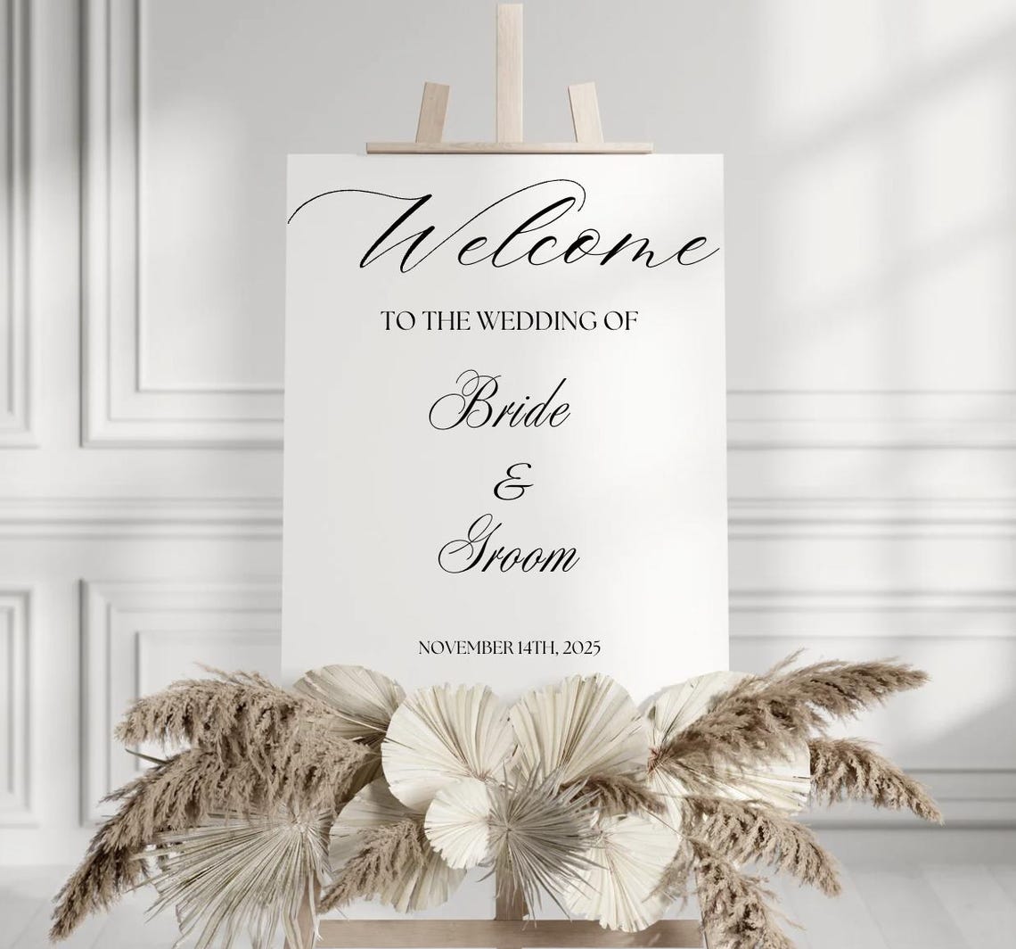 Welcome Wedding Sign, Editable Ceremony Sign, Printable Wedding Sign ...