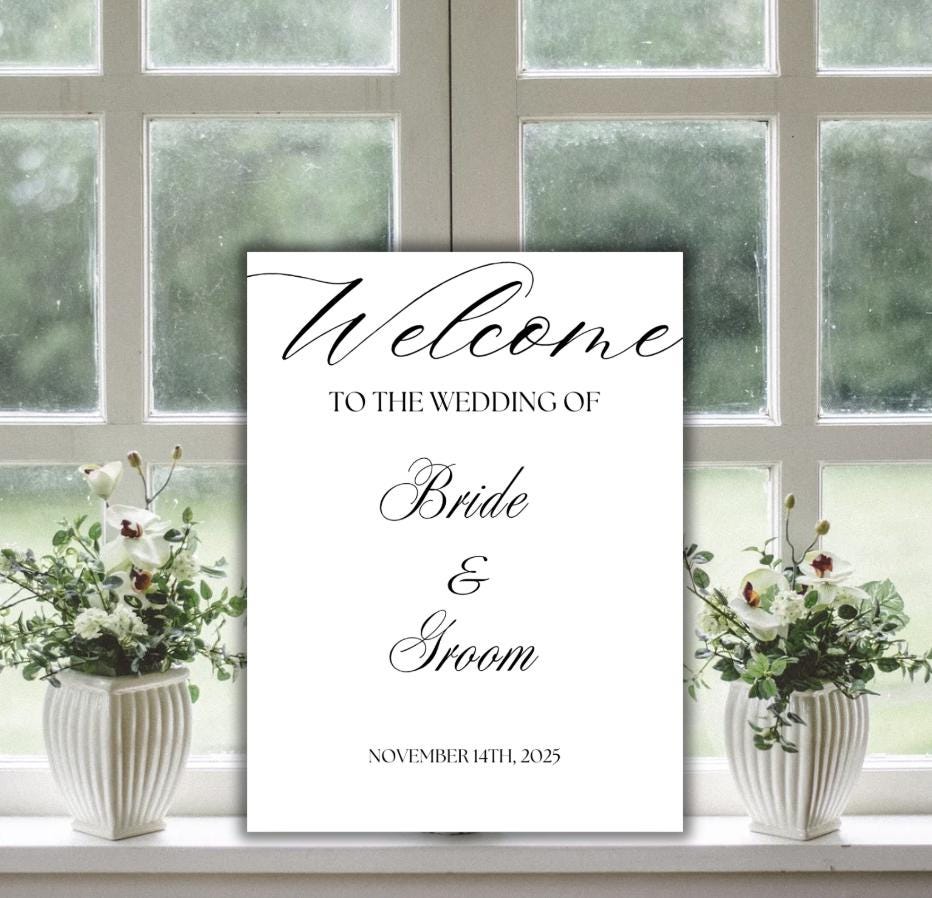 Welcome Wedding Sign, Editable Ceremony Sign, Printable Wedding Sign ...