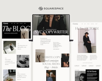 Luxury, Professional, Editorial Squarespace Website Template for Small Businesses, Copywriters, Photographers. Fully Customisable.