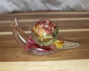 Resin Art Large Snail with Globe Shell Figurine