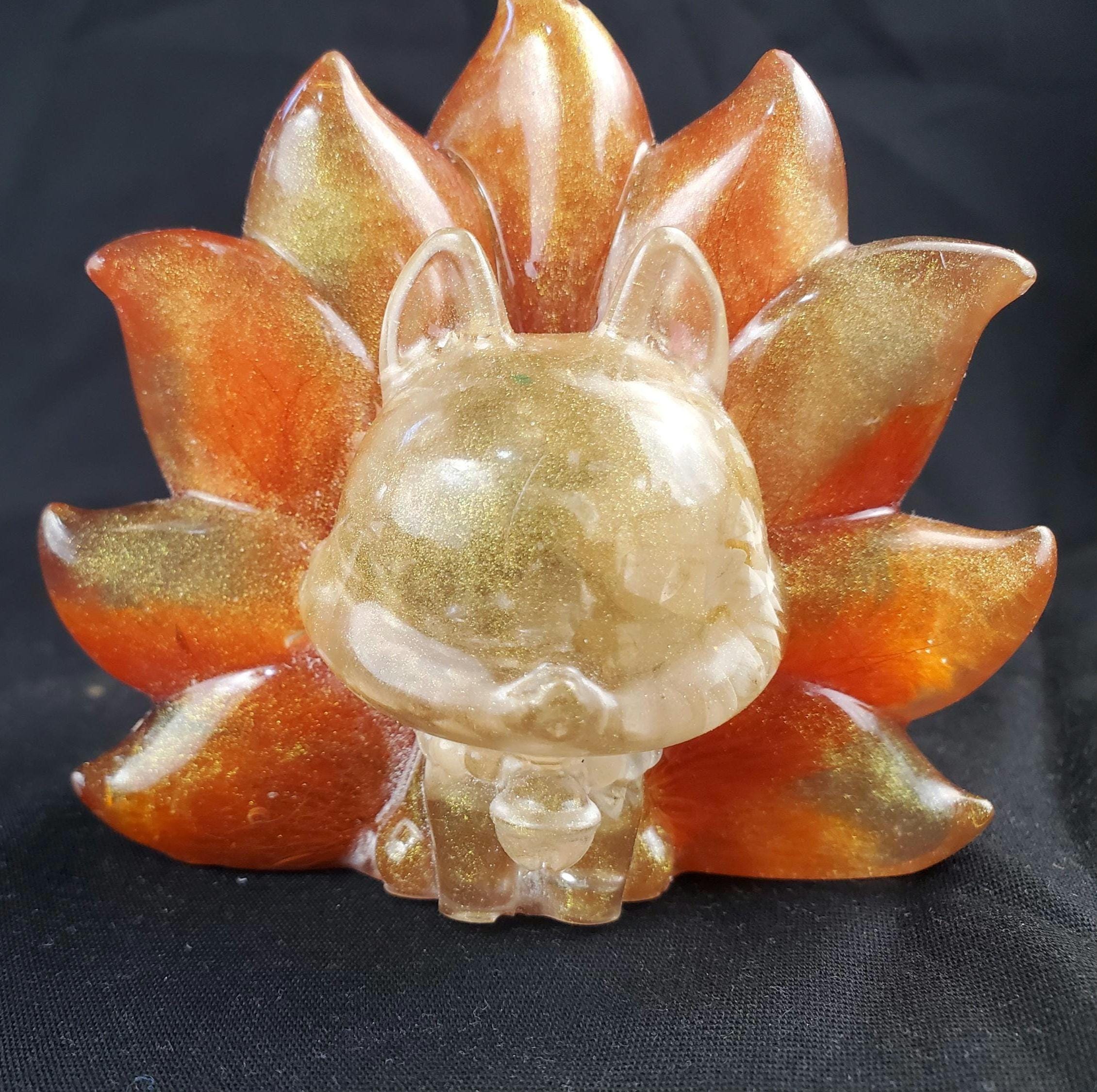 Resin Art Kitsune Nine Tailed Fox Figurine