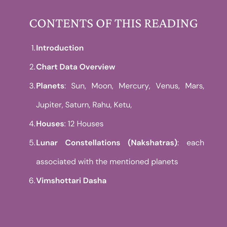 Vedic Birth Chart Reading, Vedic Natal Chart, Hindu Astrology, Jyotish