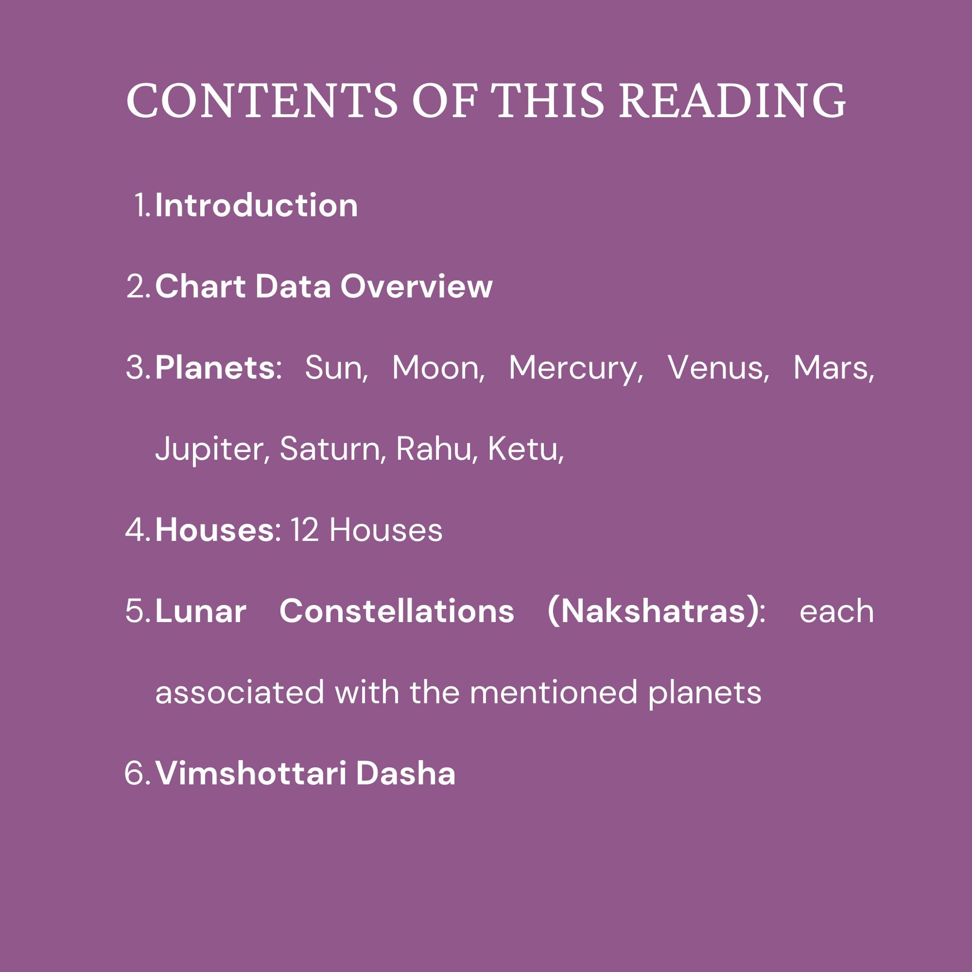 Vedic Birth Chart Reading, Vedic Natal Chart, Hindu Astrology, Jyotish