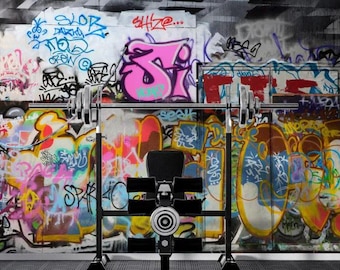 3D Street Graffiti Wallpaper Mural - Teenage Room Art