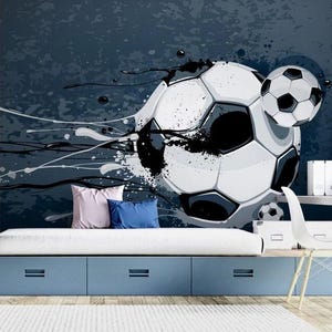 Soccer Ball Wallpaper: Peel and Stick Sports Wall Mural