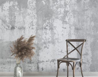 Papel pintado de hormigón industrial: Mural de pared con textura de cemento gris moderno