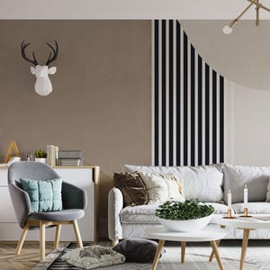 Carta da parati geometrica astratta moderna beige nera minimalista linea arte murale per soggiorno camera da letto ufficio decorazione parete stile