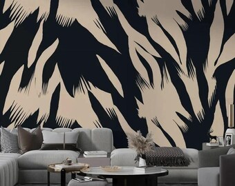 Tiger Stripe Wallpaper: Abstract Leopard Print Wall Mural