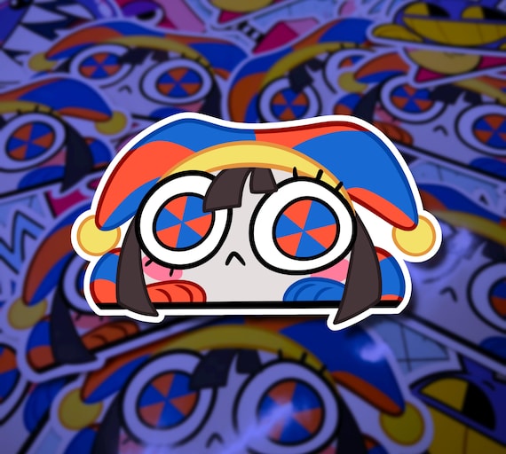 Pomni Peeker Vinyl Sticker • Amazing Digital Circus inspired • Original Art • cute clown peeper waterproof decal for laptop TADC fan gift