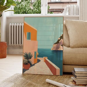 Mediterranean Inspired Henri Matisse Print, Henri Matisse Style Fauvism Painting, Modern Exhibition Print, Coastal View, Vibrant Landscape