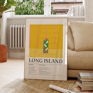 Long Island Classic Cocktail Print, Stylish Wall Art, Mixology Design, Home Bar Decor, Kitchen Decor