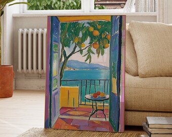 Open Window Henri Matisse Print, Henri Matisse Style Fauvism Painting, Modern Exhibition Print, Patio Doors Italy Mediterranean, Lake Como