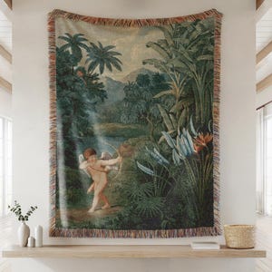 French Tapestry Woven Wall Hanging Woven blanket Tapestry country decor Luxury boho tapestry Vintage landscape Cotton European Tapestry