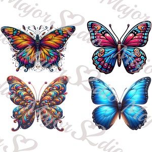 Butterfly Sublimation Clipart | Transparent PNG | 4000 x 3000 Pixels | COLOR | Digital Download