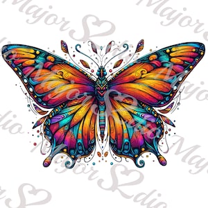Butterfly Sublimation Clipart  | SVG | Transparent PNG | 4000 x 3000 Pixels | COLOR | Digital Download
