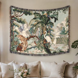 Luxury boho Tapestry Woven Wall Hanging Verdure Château And Garden French Country Wall Tapestry Vintage WallHanging Cotton European Tapestry