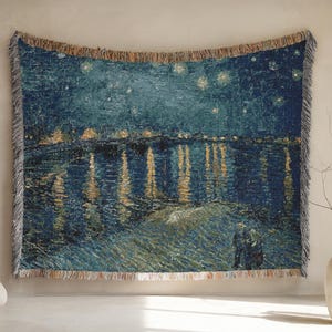 Cotton Tapestry Woven Wall Hanging Woven blanket Tapestry country decor Luxury boho tapestry Van Gogh landscape Vintage European Tapestry