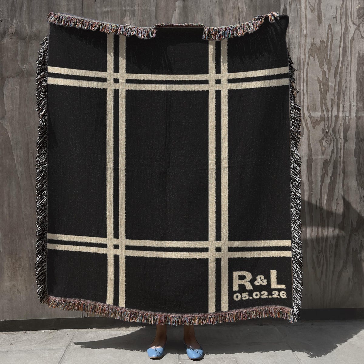 Custom Cotton Woven Blanket With Initials - Etsy