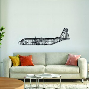 Art mural avion en métal C-130, silhouette d'avion, art mural en métal, décoration aviation, cadeaux avion, cadeaux pilote, cadeau pendaison de crémaillère