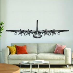 KC-130J Hercules - Decorazione murale in metallo per aeromobili, silhouette di aeroplano, decorazione murale in metallo, decorazioni per l'aviazione, regali per aeroplani, regalo per piloti, regalo di inaugurazione della casa