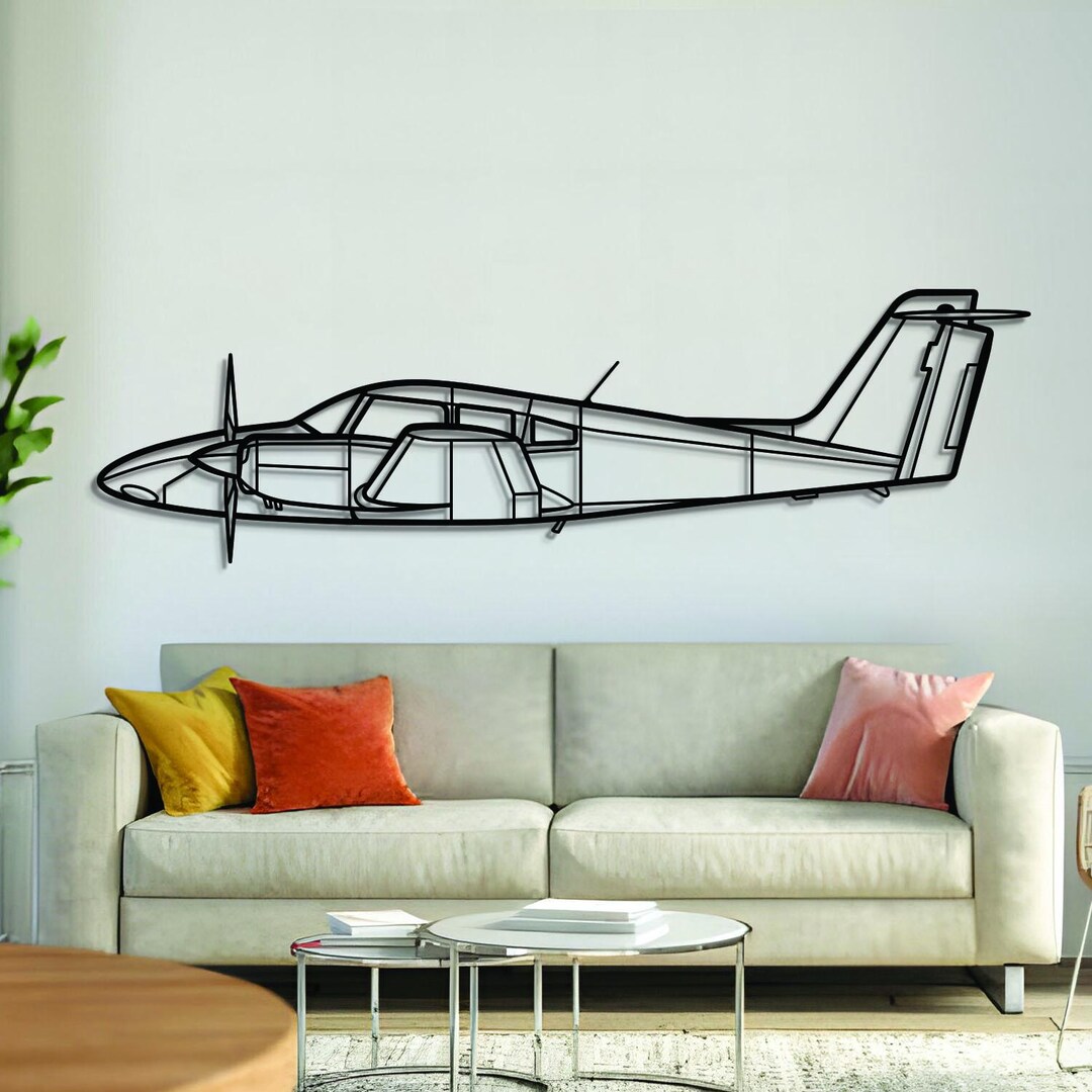 PA-44 Seminole Metal Aircraft Wall Art, Airplane Silhouette, Metal Wall ...