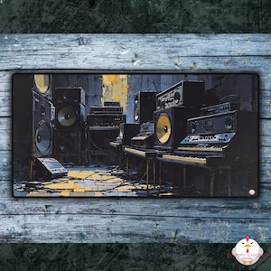 Art Music Desk Mat | Large Gaming Mouse Mat | Non-Slip Rubber Backing | Supports Optical & Laser Mice | 2 Sizes Available | Gift For Him