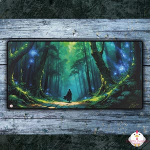 Fantasy Forest Art Desk Mat | Large Gaming Mouse Mat | Non-Slip Rubber Backing | Supports Optical & Laser Mice | 2 Sizes Available