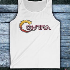 Contra Retro Tank | Mens Casual Tank Top | 100% Cotton | Soft Sleeveless Shirt | Lightweight Gym Tank for Men | Slogan Tank | Mens Vest Top