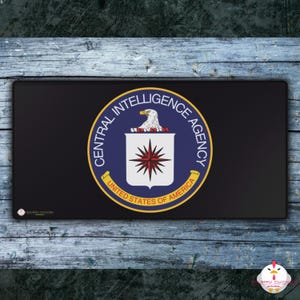 CIA Desk Mat | Large Gaming Mouse Mat | Non-Slip Rubber Backing | Supports Optical & Laser Mice | 2 Sizes Available | Gift For Him or Her