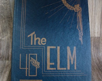 1940 Anuario de San Mateo Escuela secundaria The Elm Vintage Has Wear Plz Ver fotos Leer descripción para más detalles