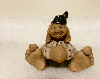 Troll Gnome Figura Vintage Cerámica Escandinava Buen Estado Plz Leer Descripción