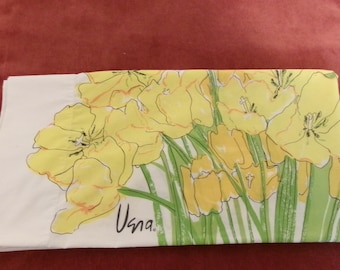 1 Vera Neumann Pillowcase King Yellow Flowers Vintage Light Wear 42 X 46 inches