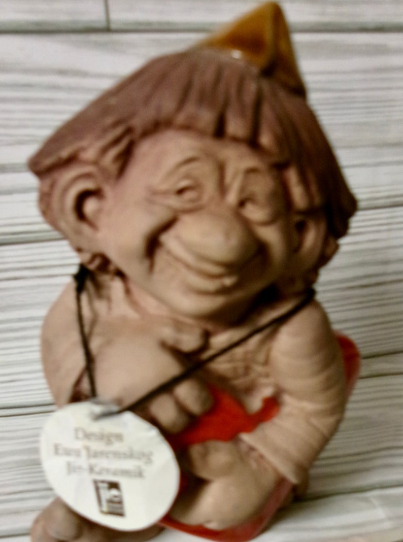 Swedish Troll Figure W Red Heart Vintage Ewa Jarenskog Good Condition 6 Inches Tall X 4 Inches Wide Valentine image 2