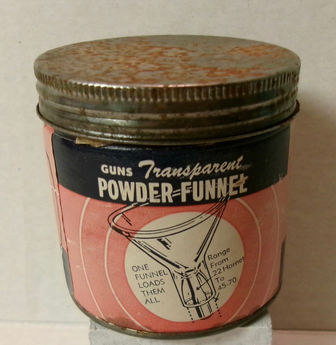 Gun Powder Funnel Tin Transparent Vintage Hunting Distressed/rust