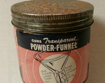 Gun Powder Funnel Tin Transparent Vintage Hunting Distressed/Rust Outside Inside Slight Wear At Tip See Pics All Calibers 22 Hornet to 45-70