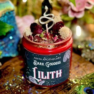 Lilith Dark Goddess Devotional Candle | Anita Apothecary, Goddess Lilith, Lilith Devotee, Witches Candle, Lilith, Lilith Pagan Candle