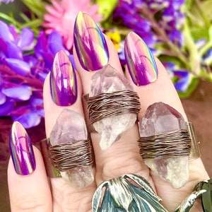 Dark Amethyst Ring ~ Anita Apothecary, Raw Amethyst ring, witches ring, witch jewelry, witchcraft jewelry, witches ring, witch ring