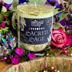 Sacred Sage Witches Smudge Candle, Sacred Sage Smudge, Sage Candle, Anita Apothecary, Floral Smudge, Empath Oil, Moonstone Oil image 7
