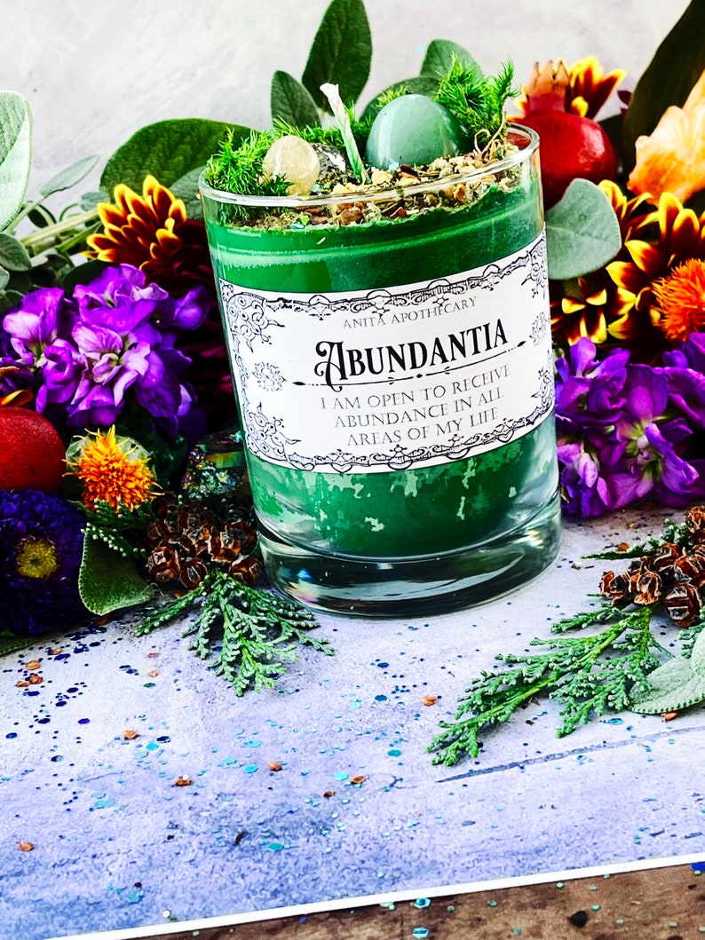 Abundantia Ritual Candle Anita Apothecary, Manifesting Candle, Abundance, Witches oil, witchcraft oil, witches spell oil, Prosperity candle image 5