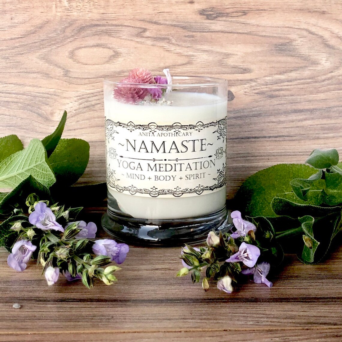 Namaste Yoga Meditation Candle for Mind Body and Spirit Etsy