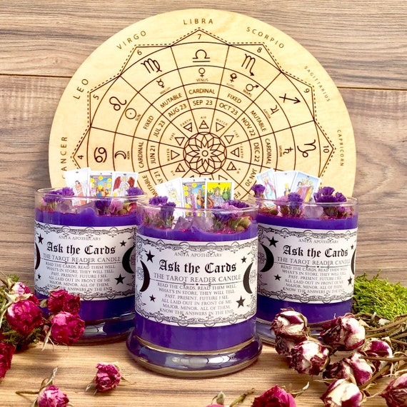 Ask The Cards Tarot Reader Candle Anita Apothecary Witch Etsy