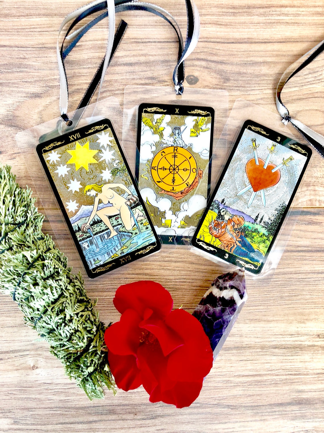 Tarot Card Bookmarks Laminated Tarot Deck Rider Waite Golden Etsy