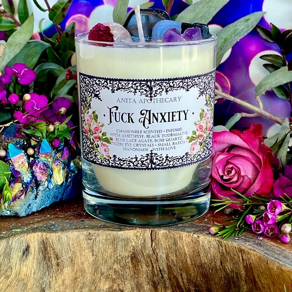 F*CK ANXIETY Candle ~ Anita Apothecary, anxiety, anxiety sucks, mental health gift, mental health candle, witch candle, spell candles