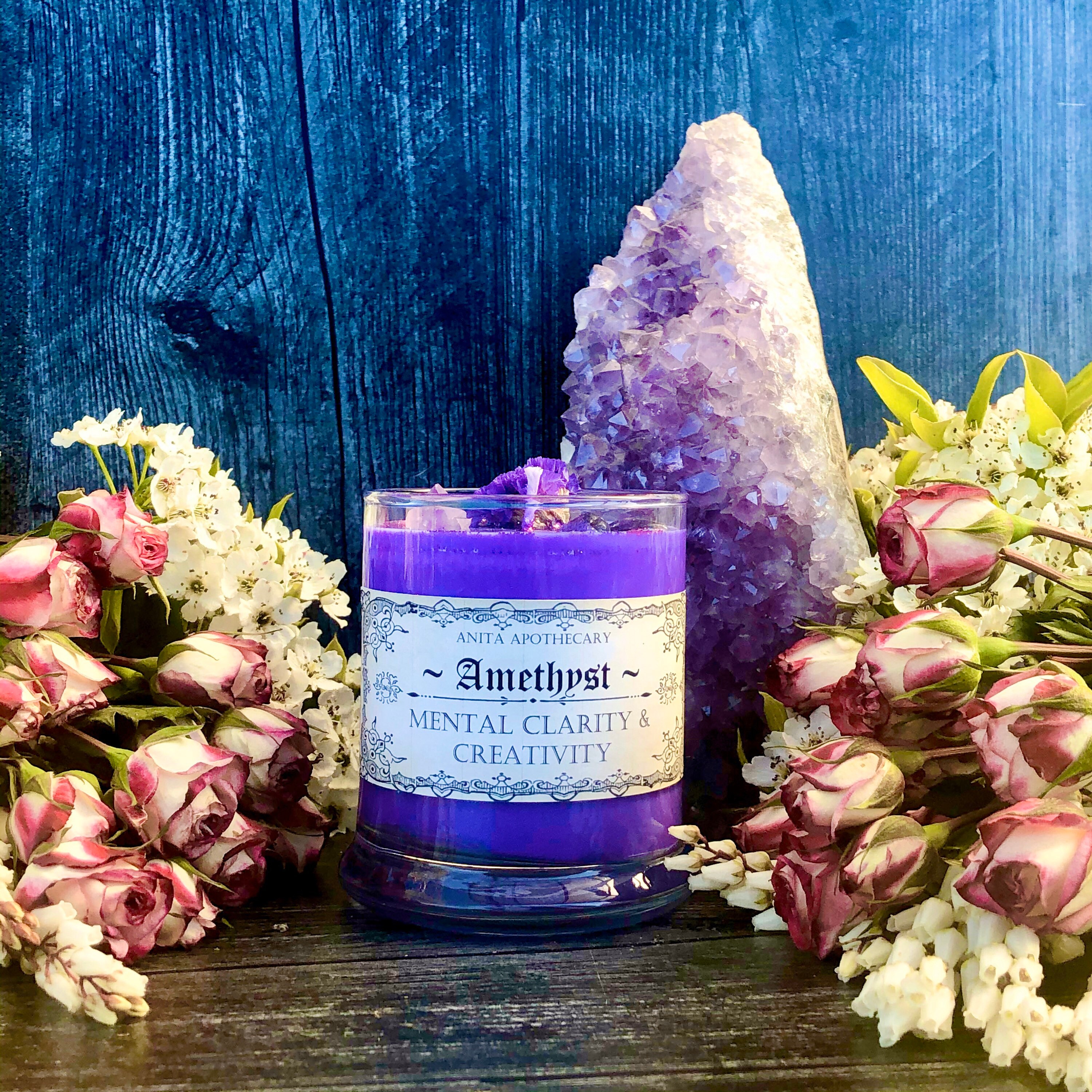 Amethyst Candle Mental Clarity and Creativeness Witches Etsy